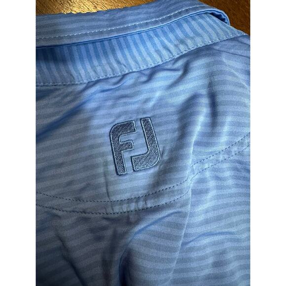 FootJoy Golf Performance Striped Polo Men Large Blue Active Stretch FJ Athletic - Picture 10 of 10